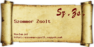 Szommer Zsolt névjegykártya